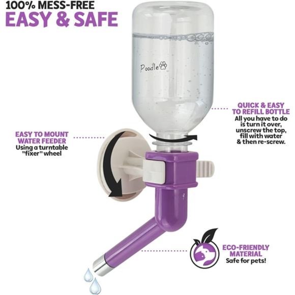 Pet Water Feeder Bottle Container Dispenser for Cage or Kennel–HydrationFountain - Picture 3 of 7